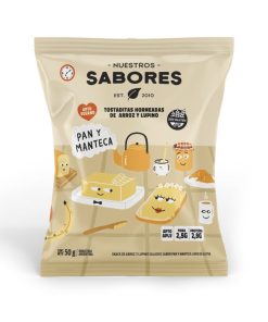 Tostadas Nuestros Sabores de Arroz Y Lupino Pan y Manteca  x 50 grs.